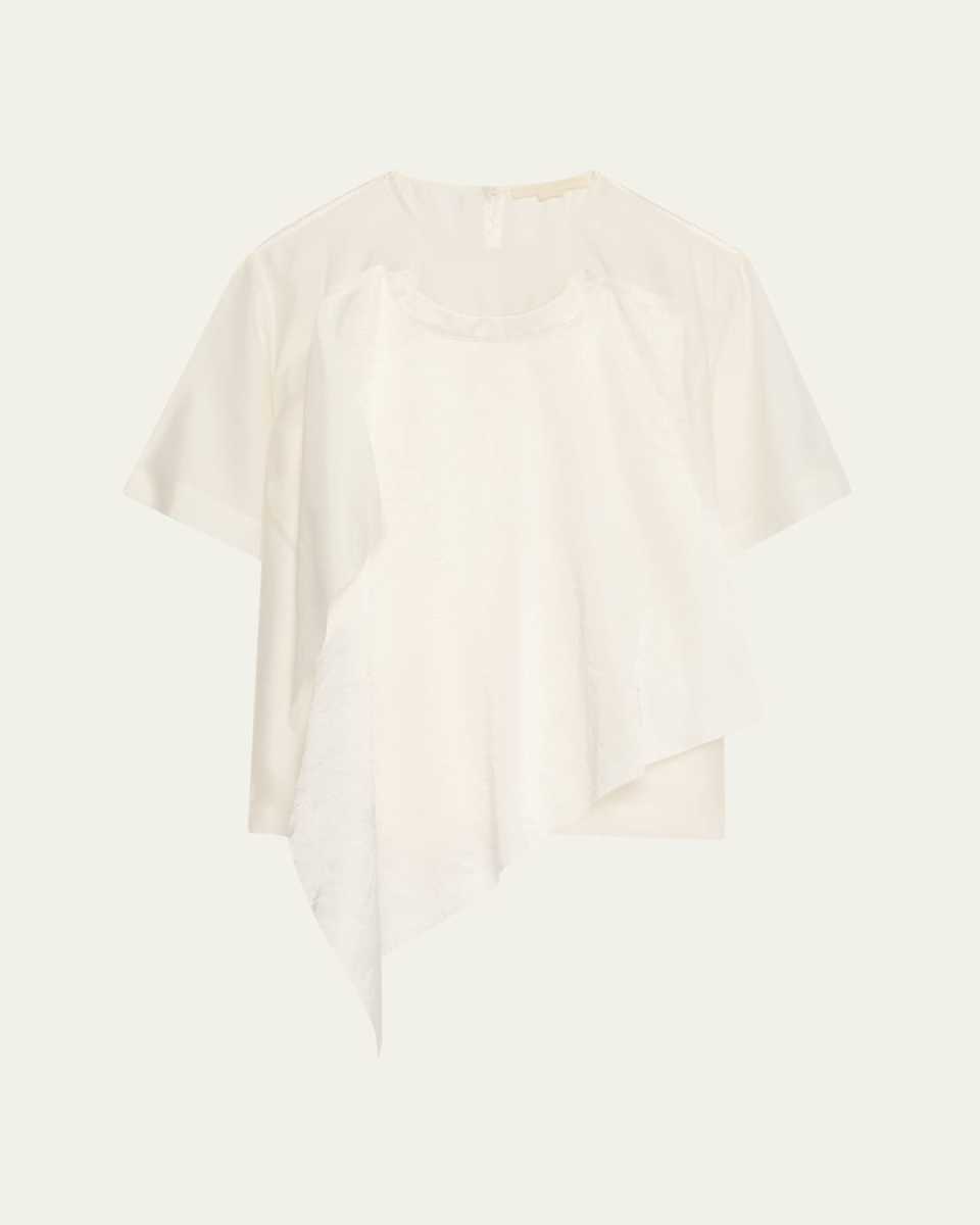 Shantung And Crinkled Satin T-Shirt